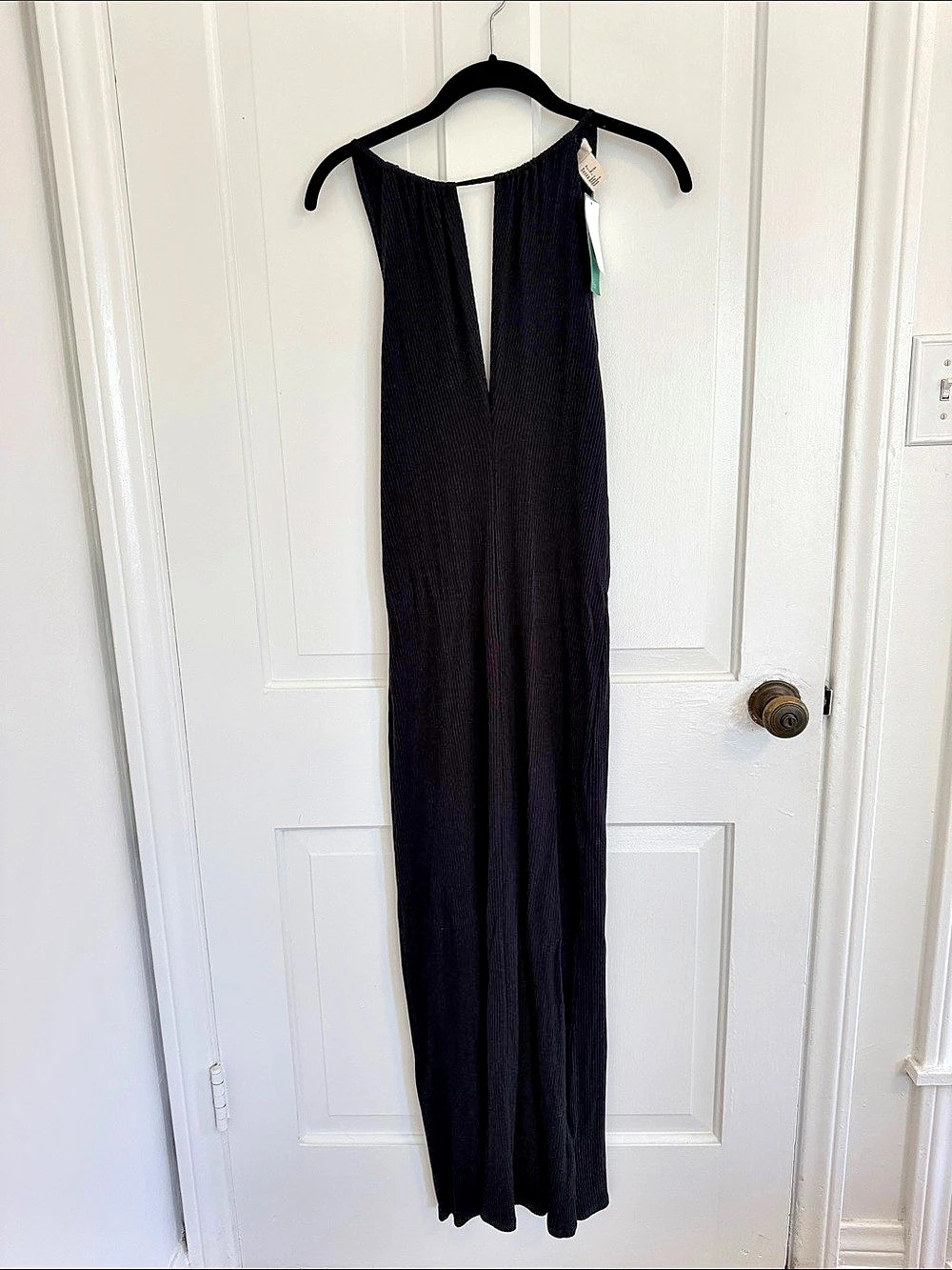 Ribbed Black Maxi Dress NWT